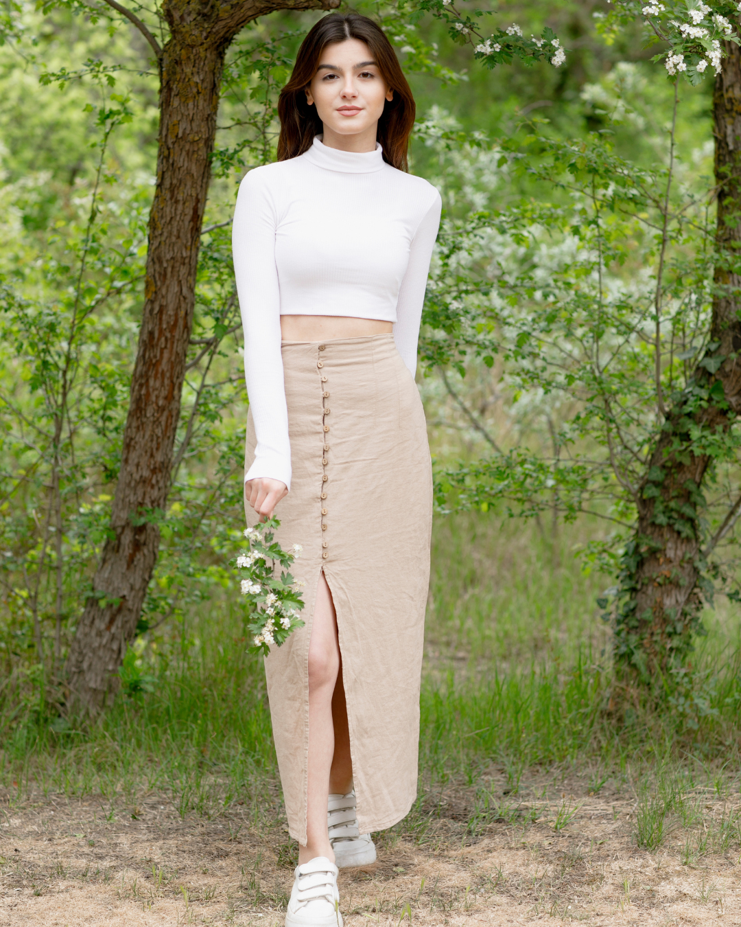 Minimal Chic Ribbed Crop Top & High-Waist Skirt Set